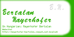 bertalan mayerhofer business card